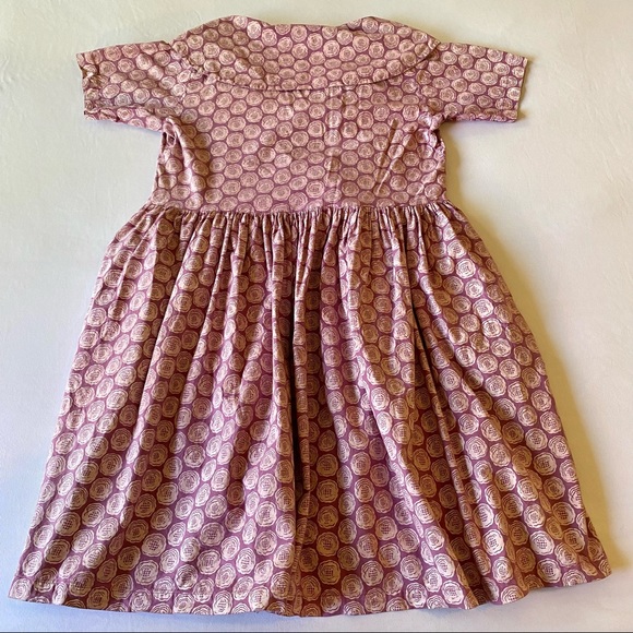 vintage no saint cotton block print collared dress / size small - Picture 2 of 3